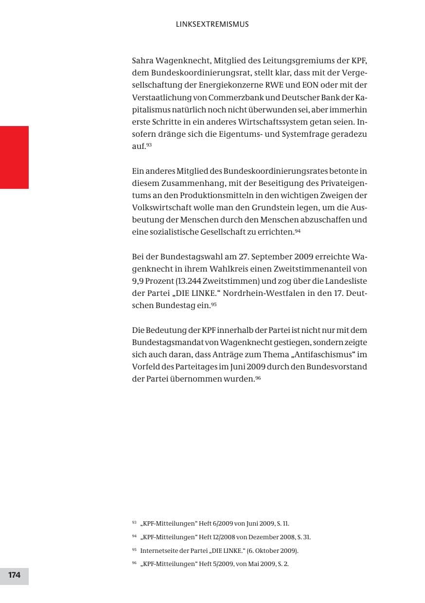 Seite 174 des Verfassungsschutzbericht 2009 Bund
