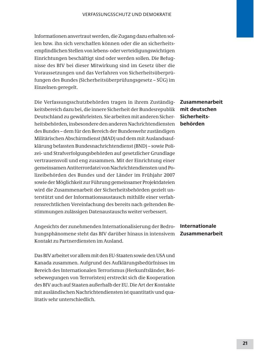 Seite 21 des Verfassungsschutzbericht 2009 Bund