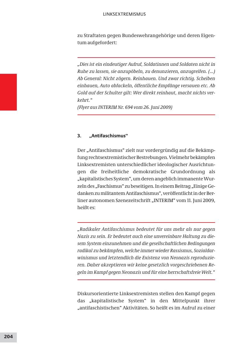 Seite 204 des Verfassungsschutzbericht 2009 Bund