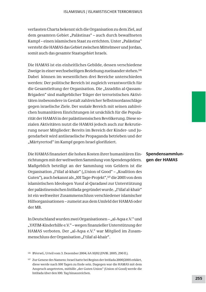 Seite 255 des Verfassungsschutzbericht 2009 Bund