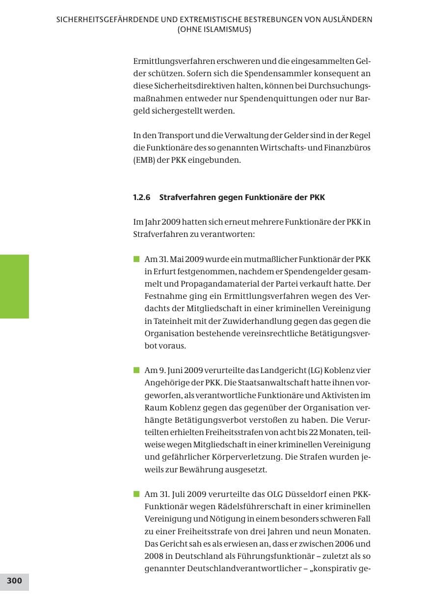 Seite 300 des Verfassungsschutzbericht 2009 Bund