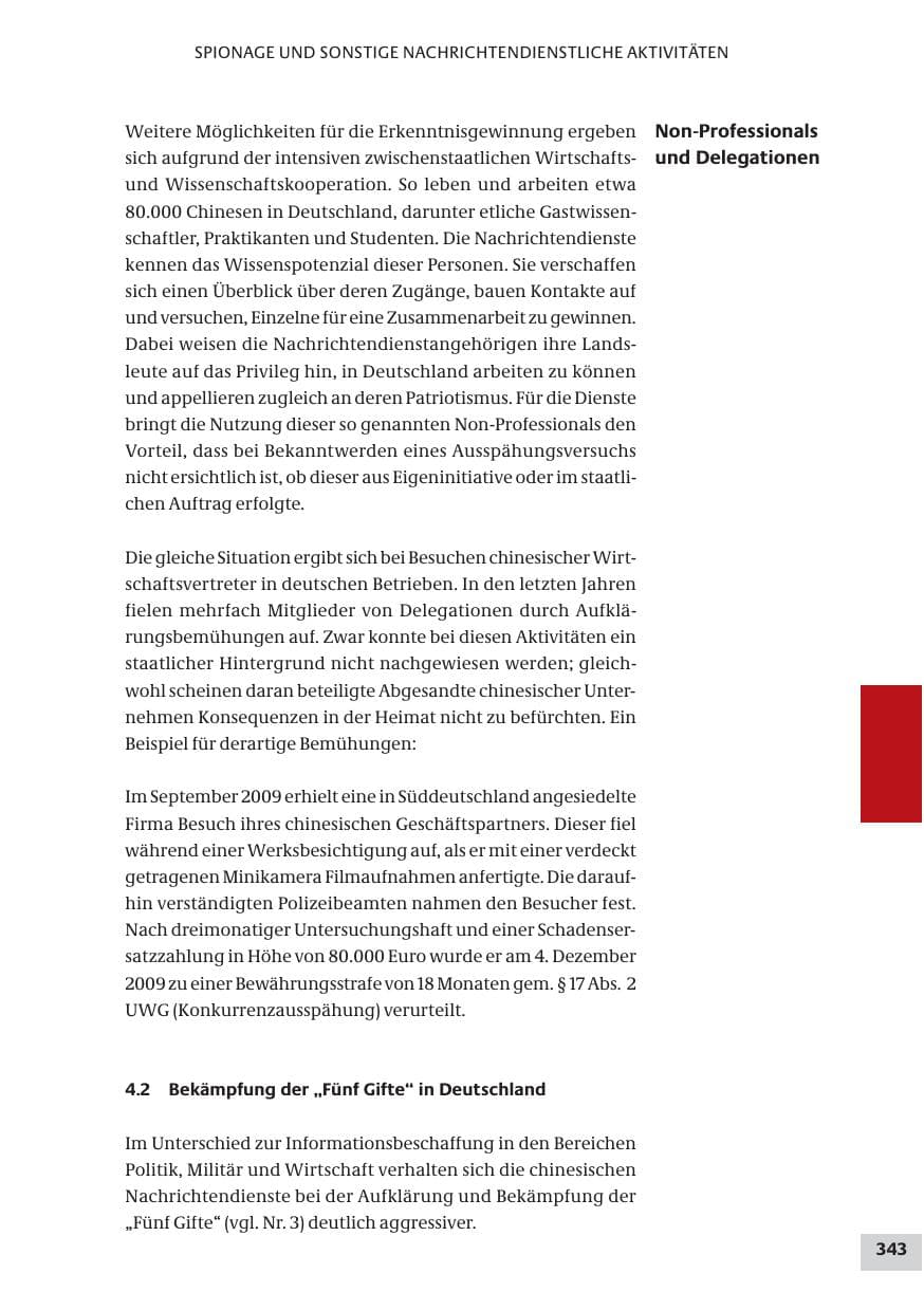 Seite 343 des Verfassungsschutzbericht 2009 Bund