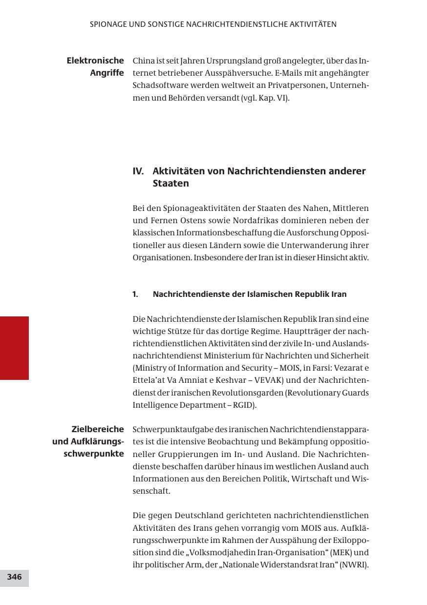 Seite 346 des Verfassungsschutzbericht 2009 Bund