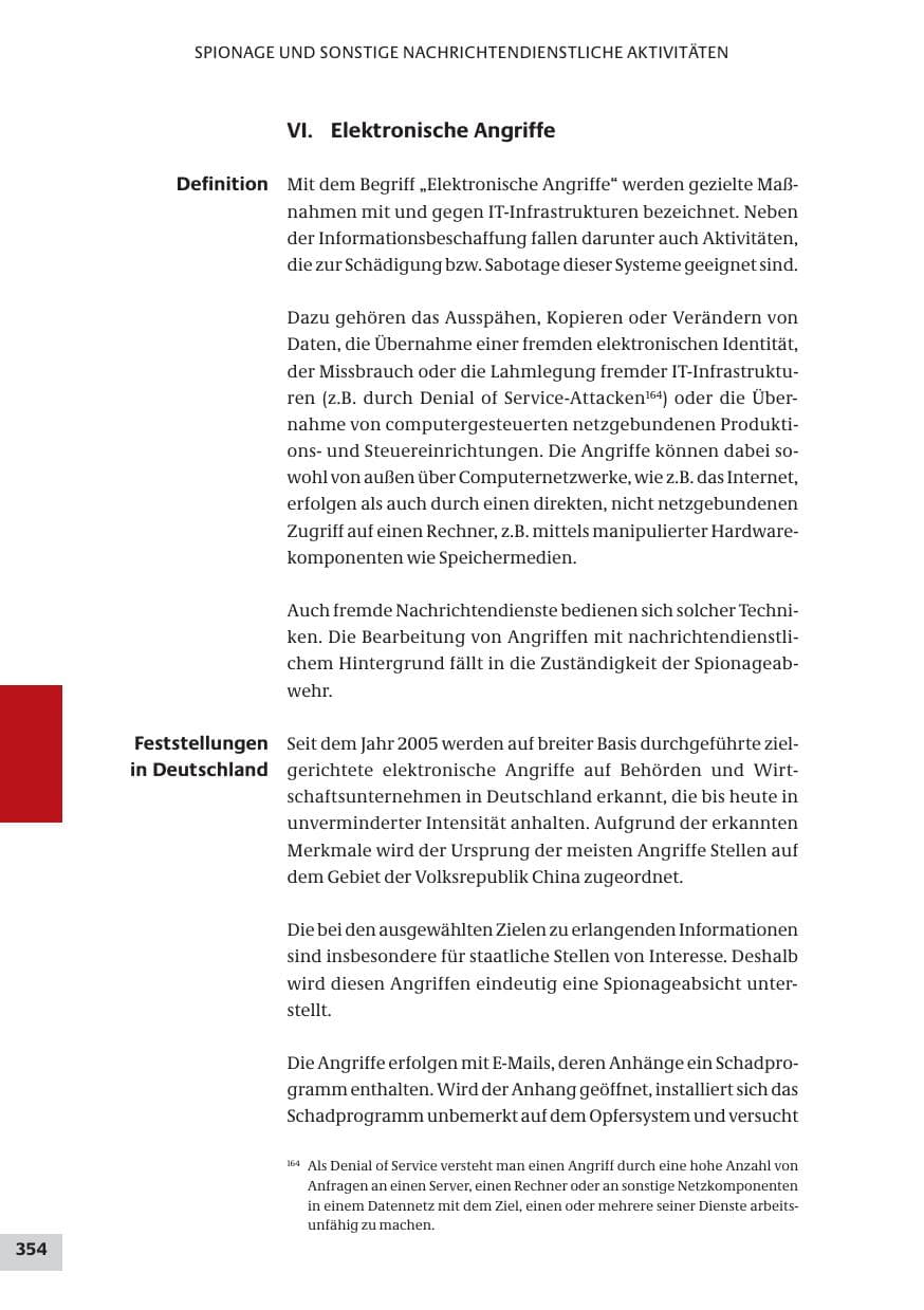 Seite 354 des Verfassungsschutzbericht 2009 Bund