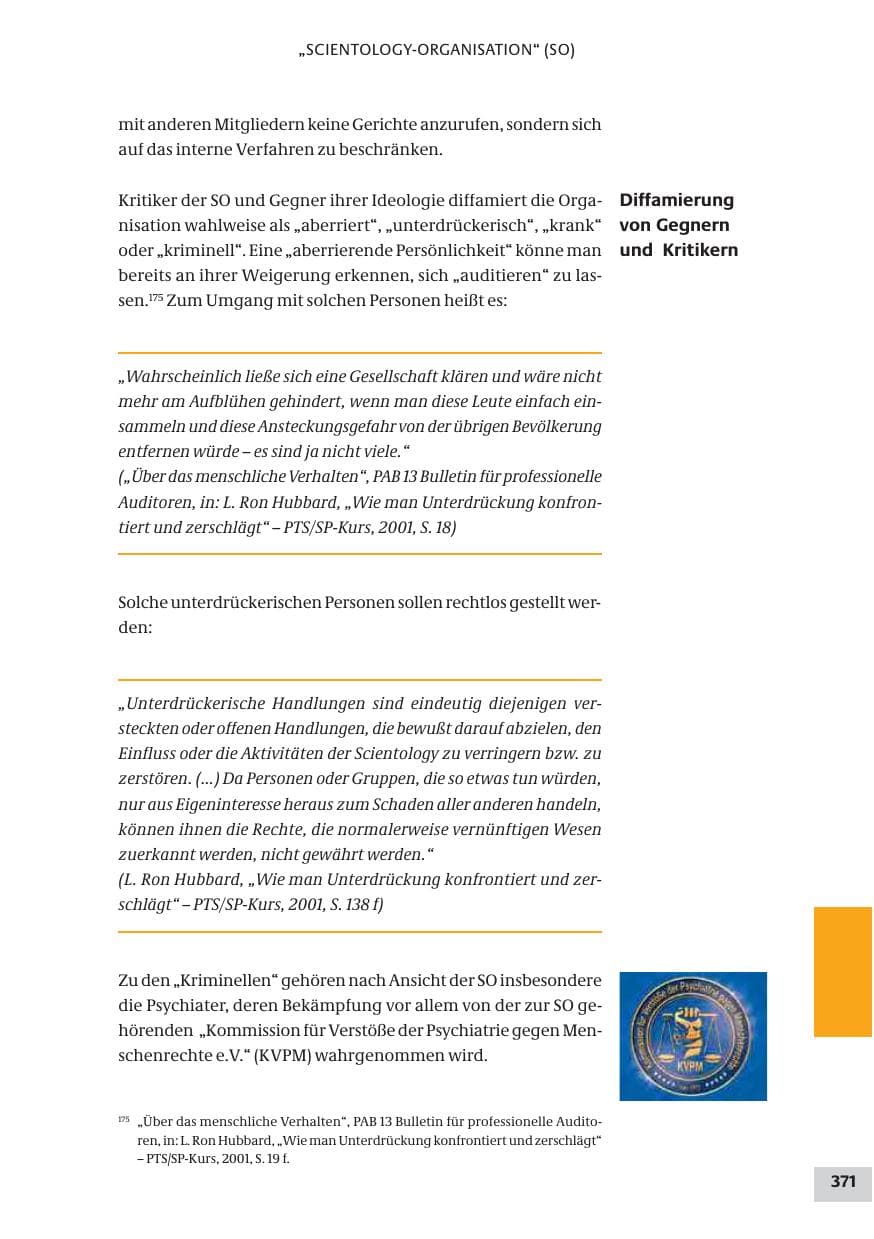Seite 371 des Verfassungsschutzbericht 2009 Bund