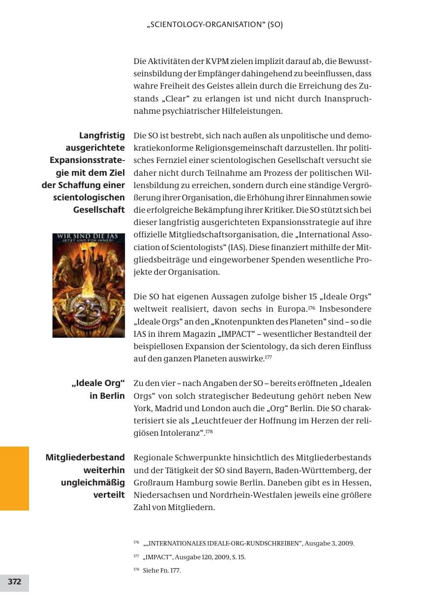 Seite 372 des Verfassungsschutzbericht 2009 Bund