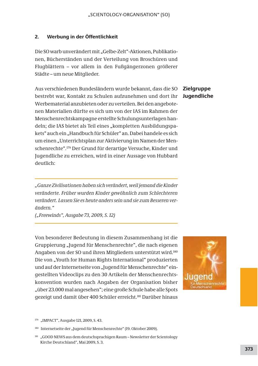 Seite 373 des Verfassungsschutzbericht 2009 Bund