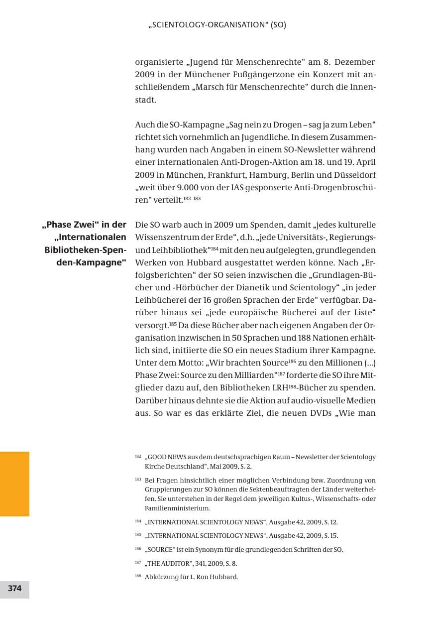 Seite 374 des Verfassungsschutzbericht 2009 Bund