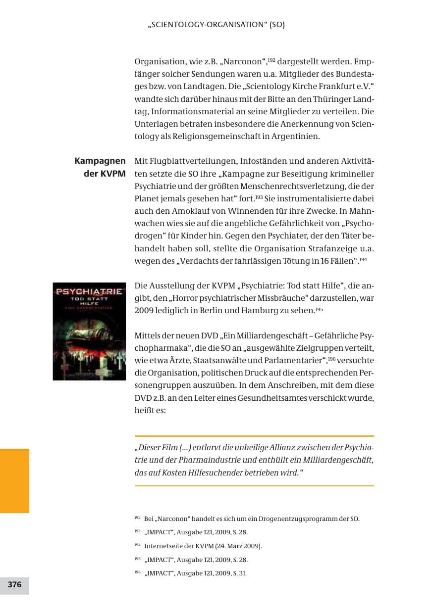 Seite 376 des Verfassungsschutzbericht 2009 Bund