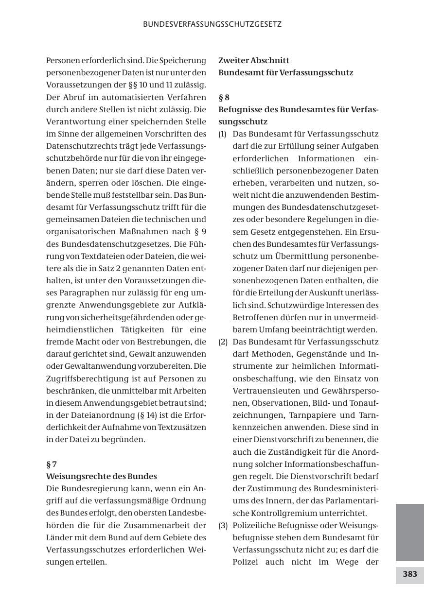 Seite 383 des Verfassungsschutzbericht 2009 Bund