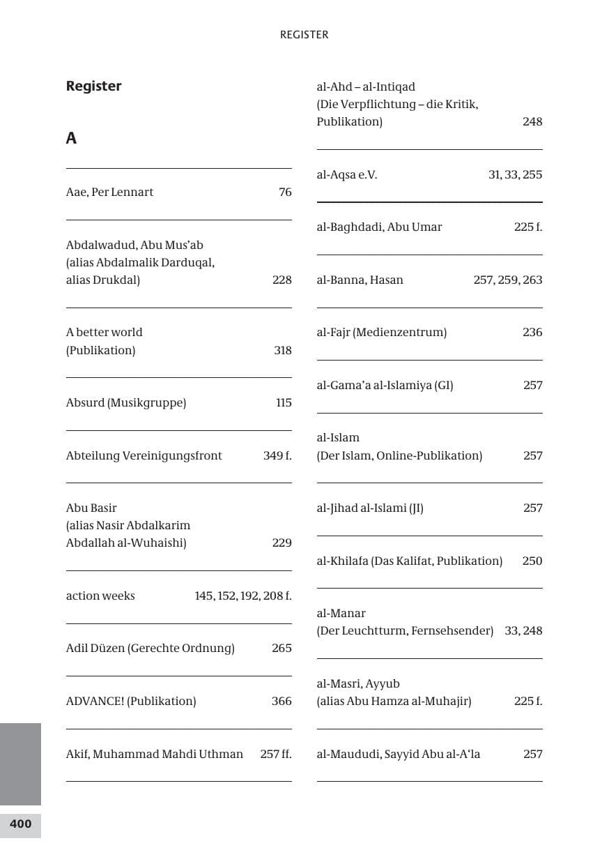 Seite 400 des Verfassungsschutzbericht 2009 Bund