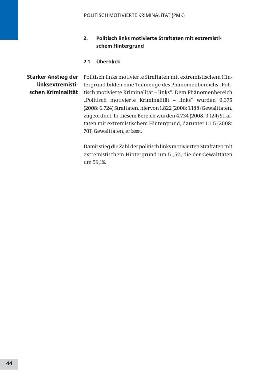 Seite 44 des Verfassungsschutzbericht 2009 Bund