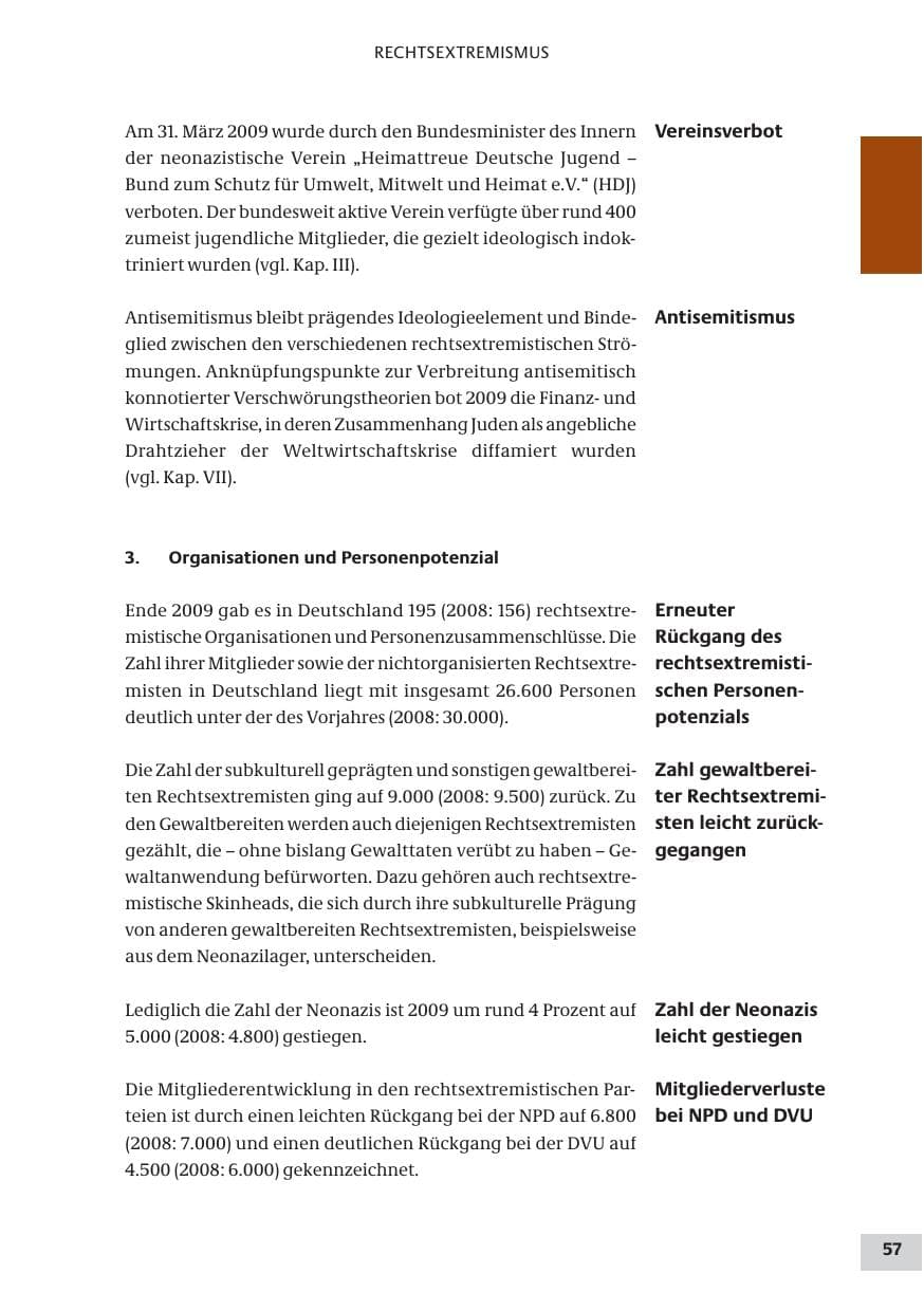 Seite 57 des Verfassungsschutzbericht 2009 Bund