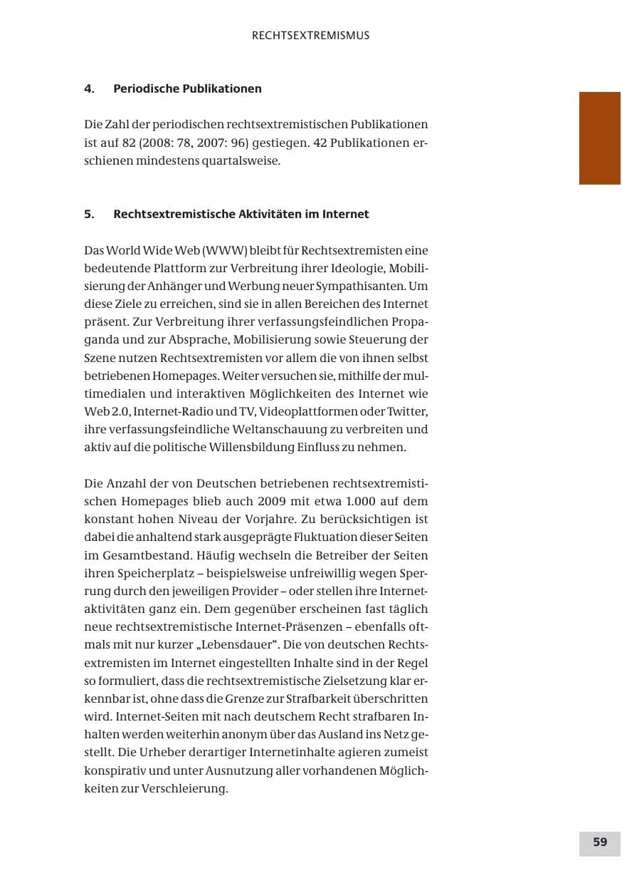 Seite 59 des Verfassungsschutzbericht 2009 Bund
