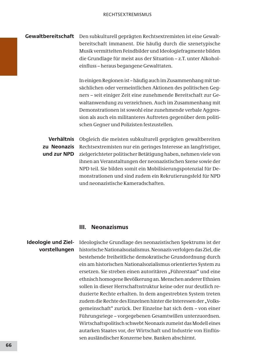 Seite 66 des Verfassungsschutzbericht 2009 Bund