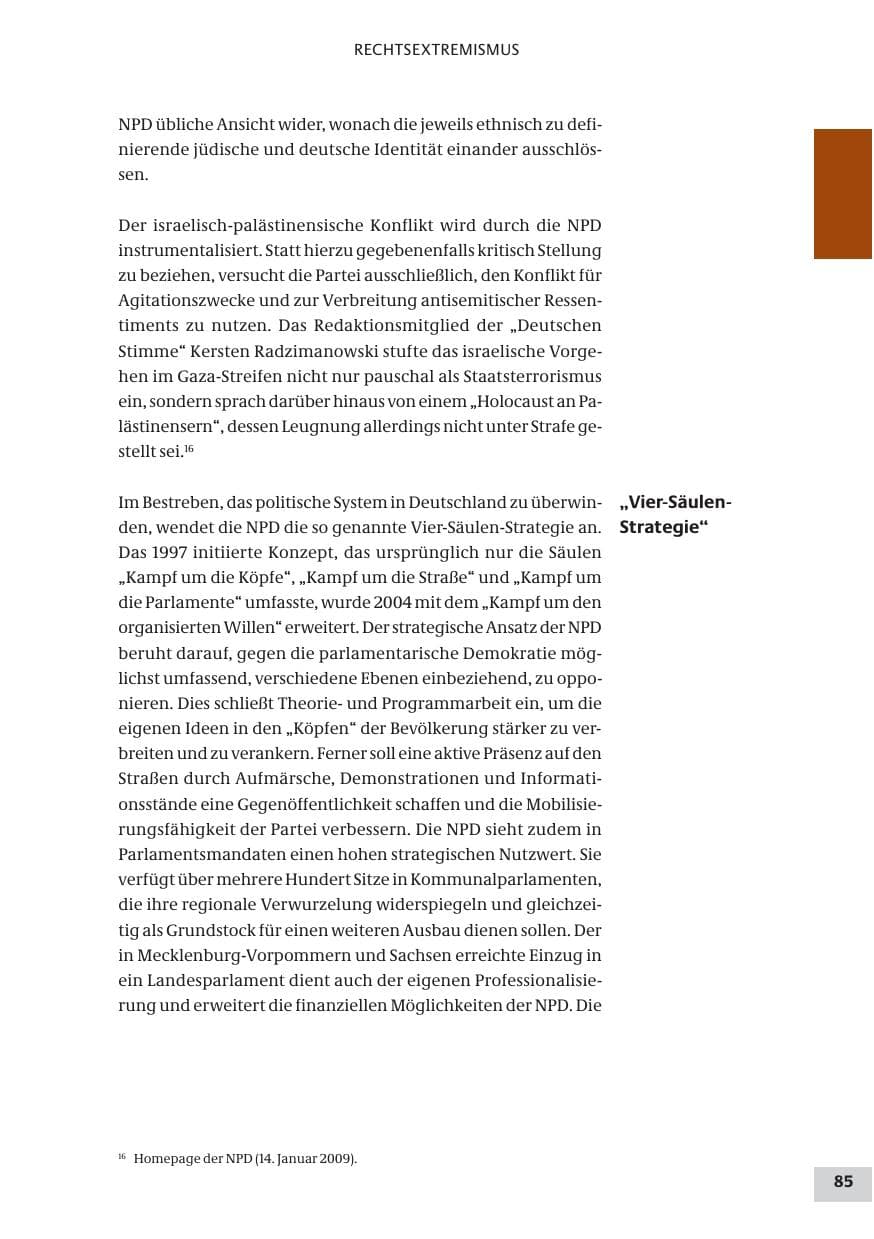 Seite 85 des Verfassungsschutzbericht 2009 Bund