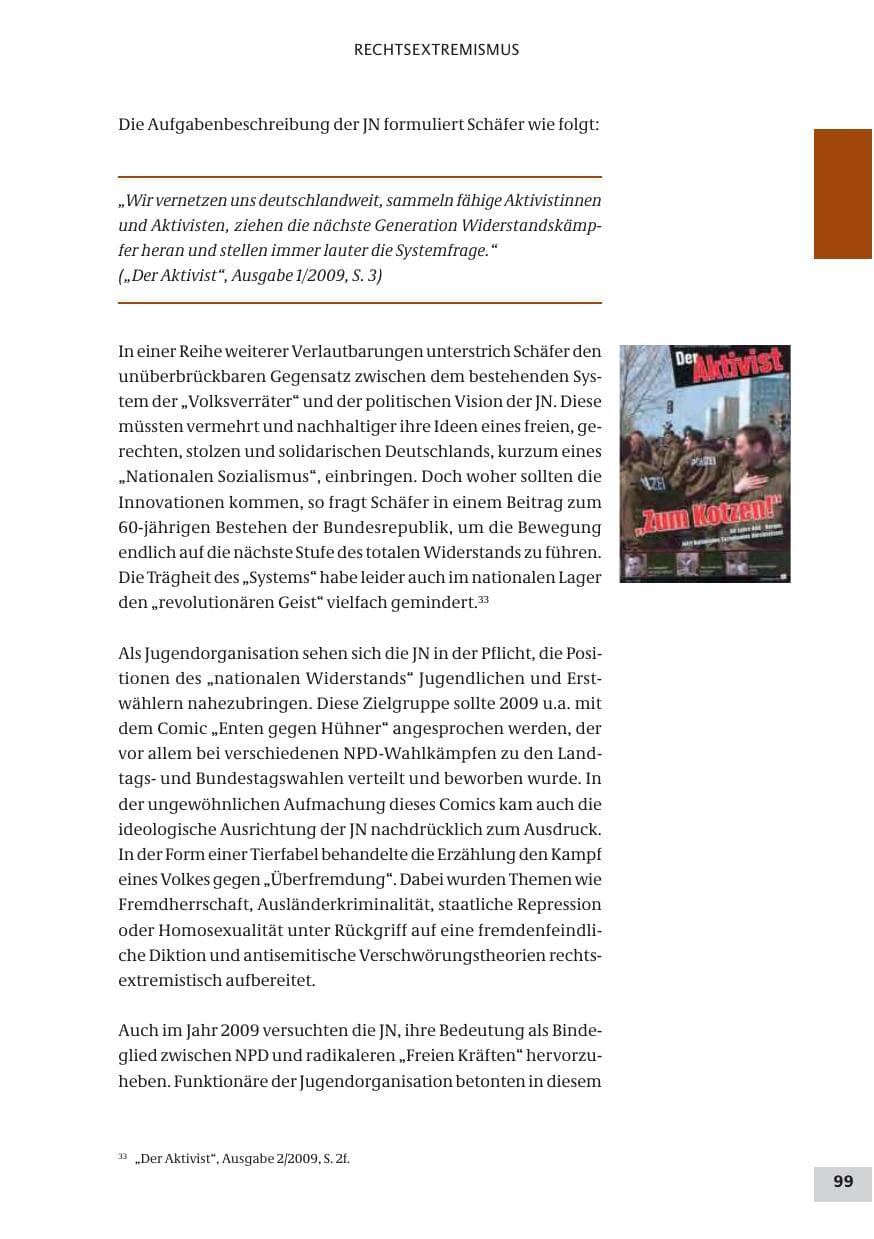 Seite 99 des Verfassungsschutzbericht 2009 Bund