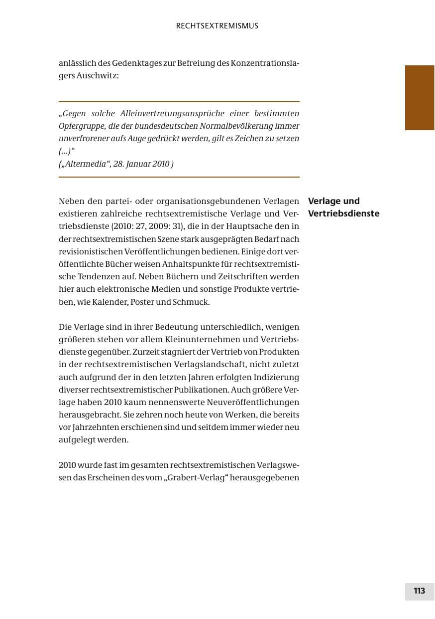 Seite 113 des Verfassungsschutzbericht 2010 Bund