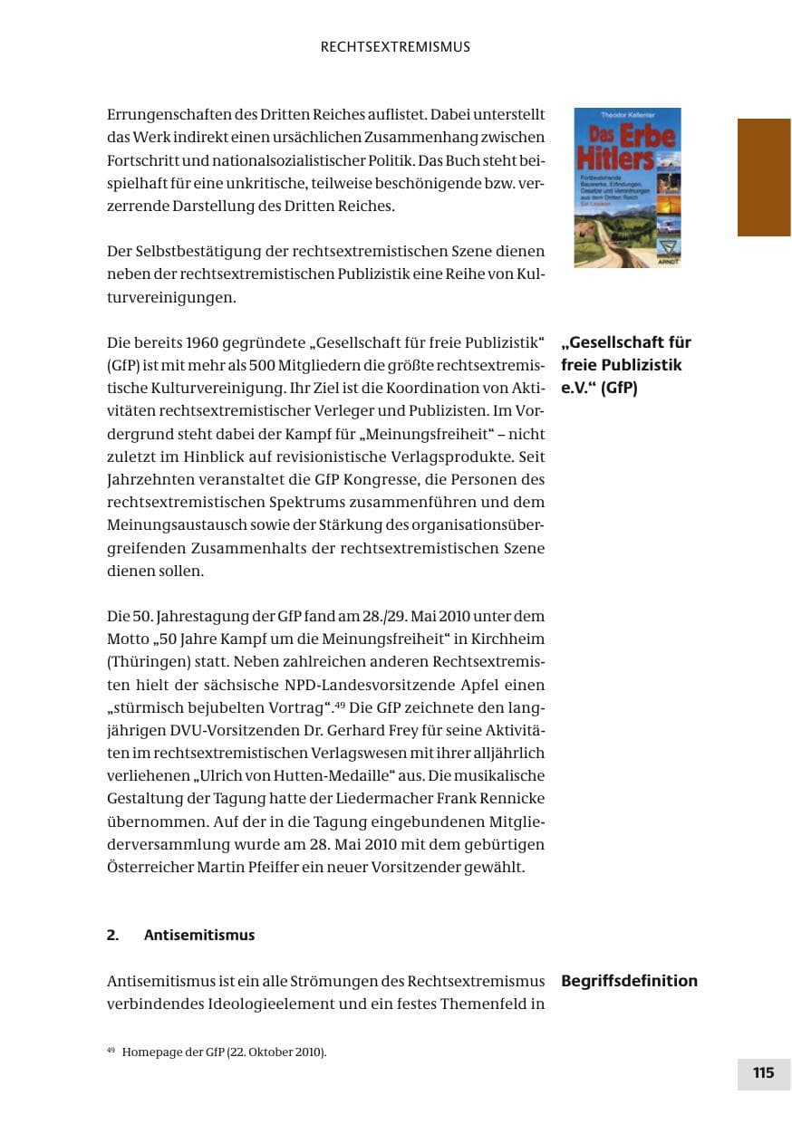 Seite 115 des Verfassungsschutzbericht 2010 Bund