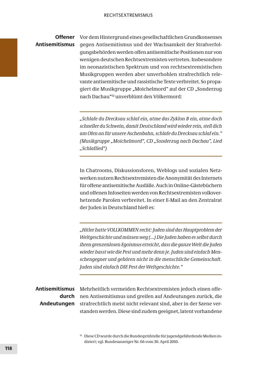 Seite 118 des Verfassungsschutzbericht 2010 Bund