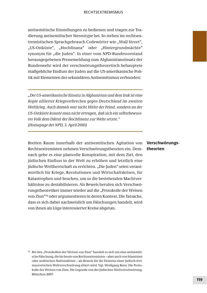 Seite 119 des Verfassungsschutzbericht 2010 Bund