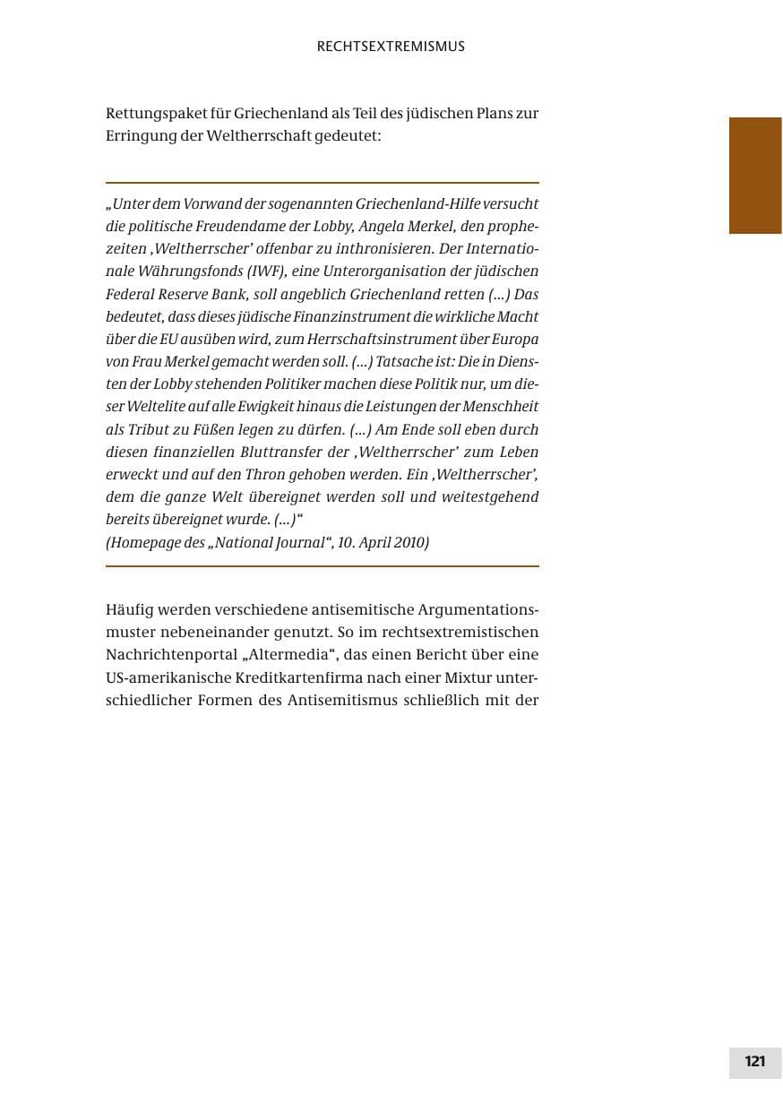Seite 121 des Verfassungsschutzbericht 2010 Bund