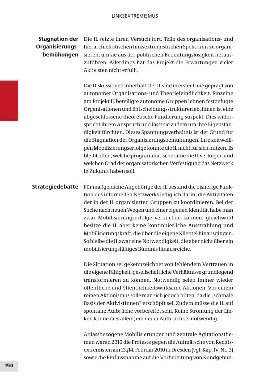 Seite 150 des Verfassungsschutzbericht 2010 Bund