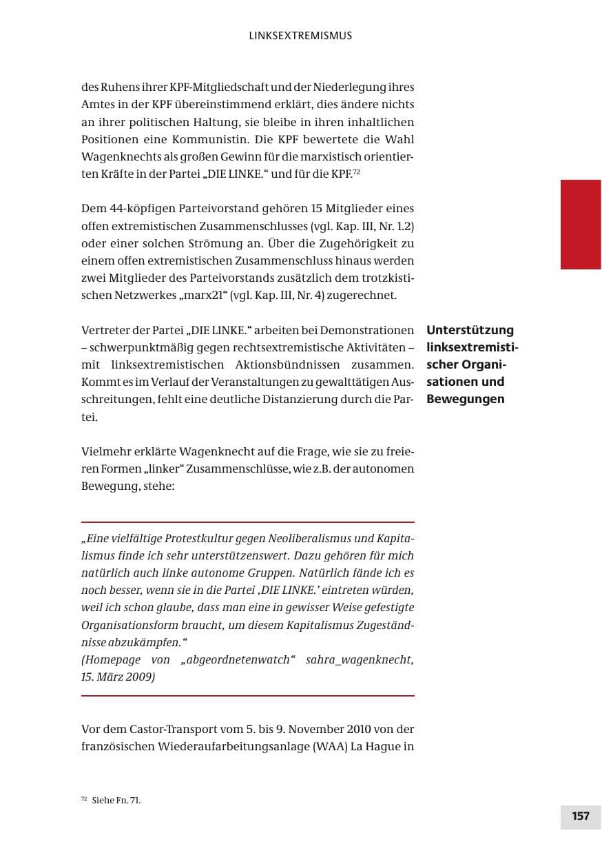 Seite 157 des Verfassungsschutzbericht 2010 Bund
