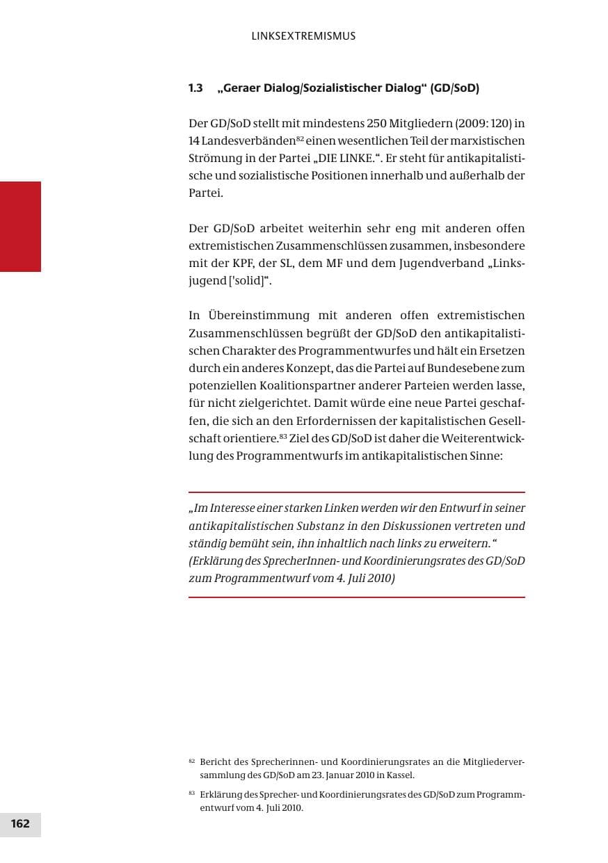 Seite 162 des Verfassungsschutzbericht 2010 Bund