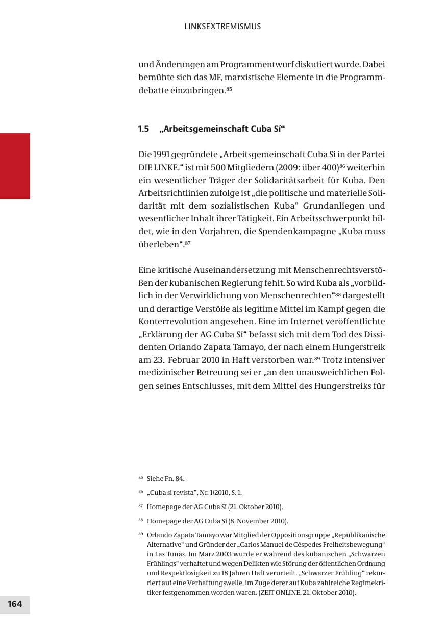 Seite 164 des Verfassungsschutzbericht 2010 Bund