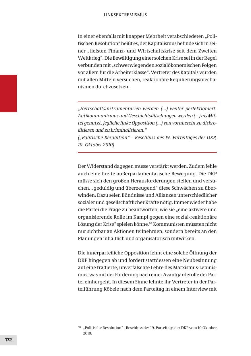 Seite 172 des Verfassungsschutzbericht 2010 Bund