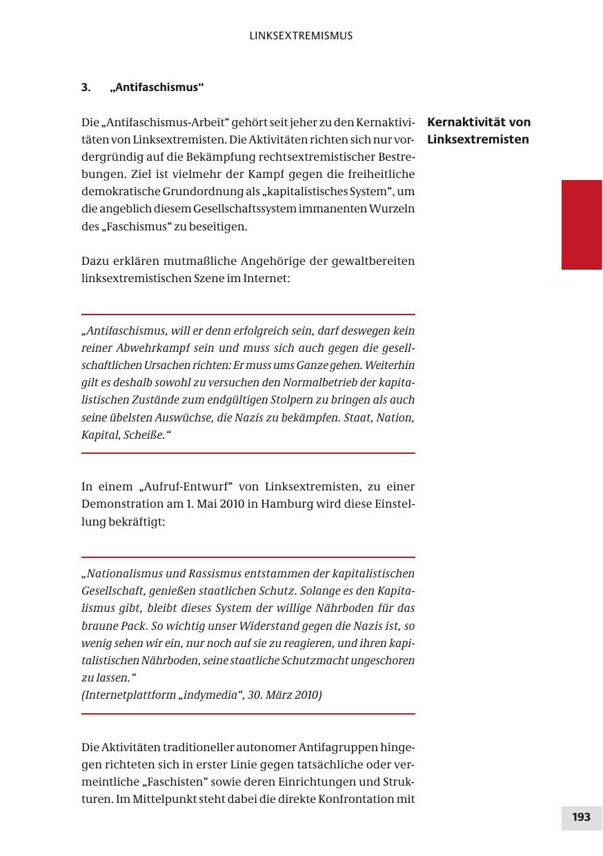 Seite 193 des Verfassungsschutzbericht 2010 Bund