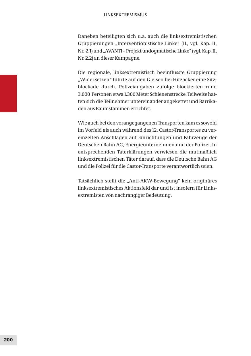 Seite 200 des Verfassungsschutzbericht 2010 Bund