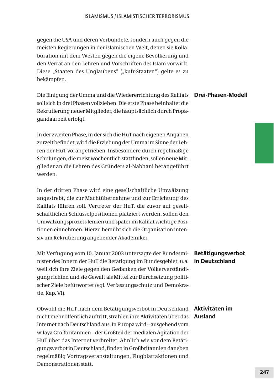 Seite 247 des Verfassungsschutzbericht 2010 Bund