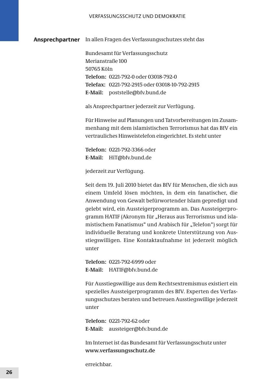 Seite 26 des Verfassungsschutzbericht 2010 Bund