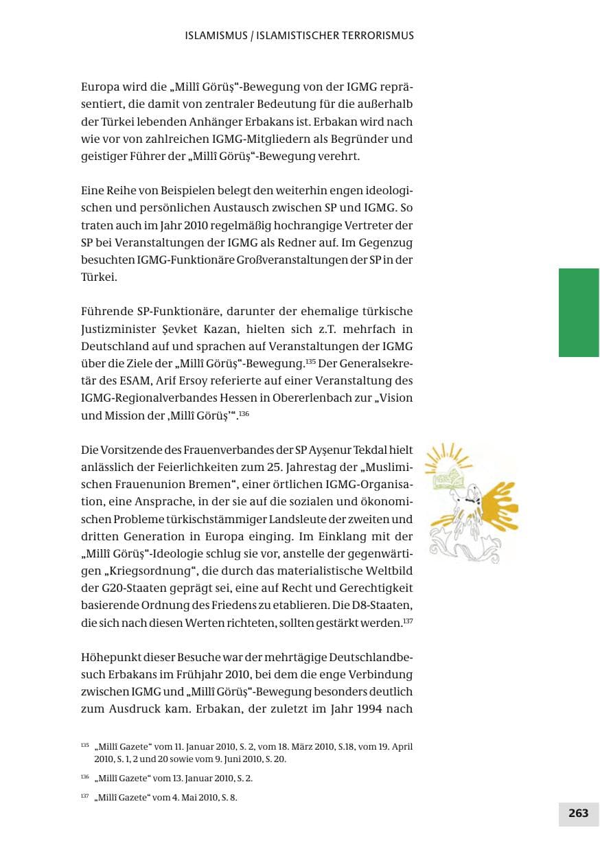 Seite 263 des Verfassungsschutzbericht 2010 Bund