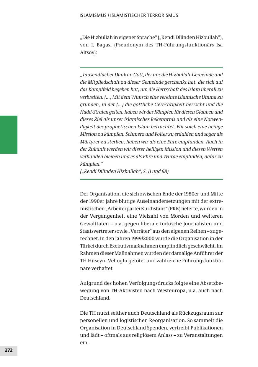 Seite 272 des Verfassungsschutzbericht 2010 Bund