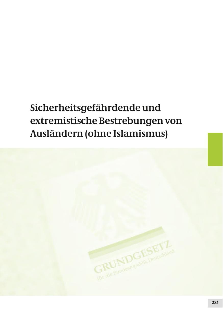 Seite 281 des Verfassungsschutzbericht 2010 Bund