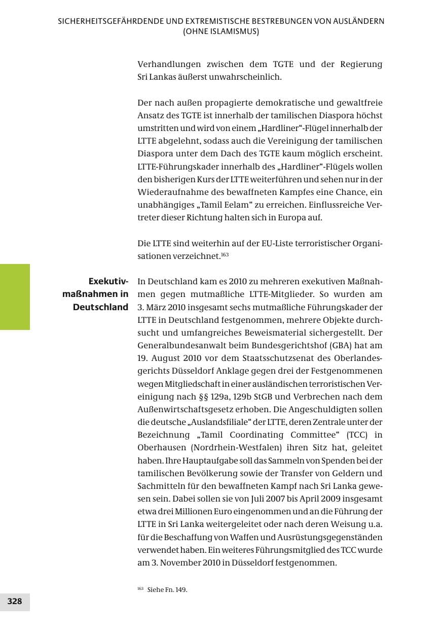 Seite 328 des Verfassungsschutzbericht 2010 Bund