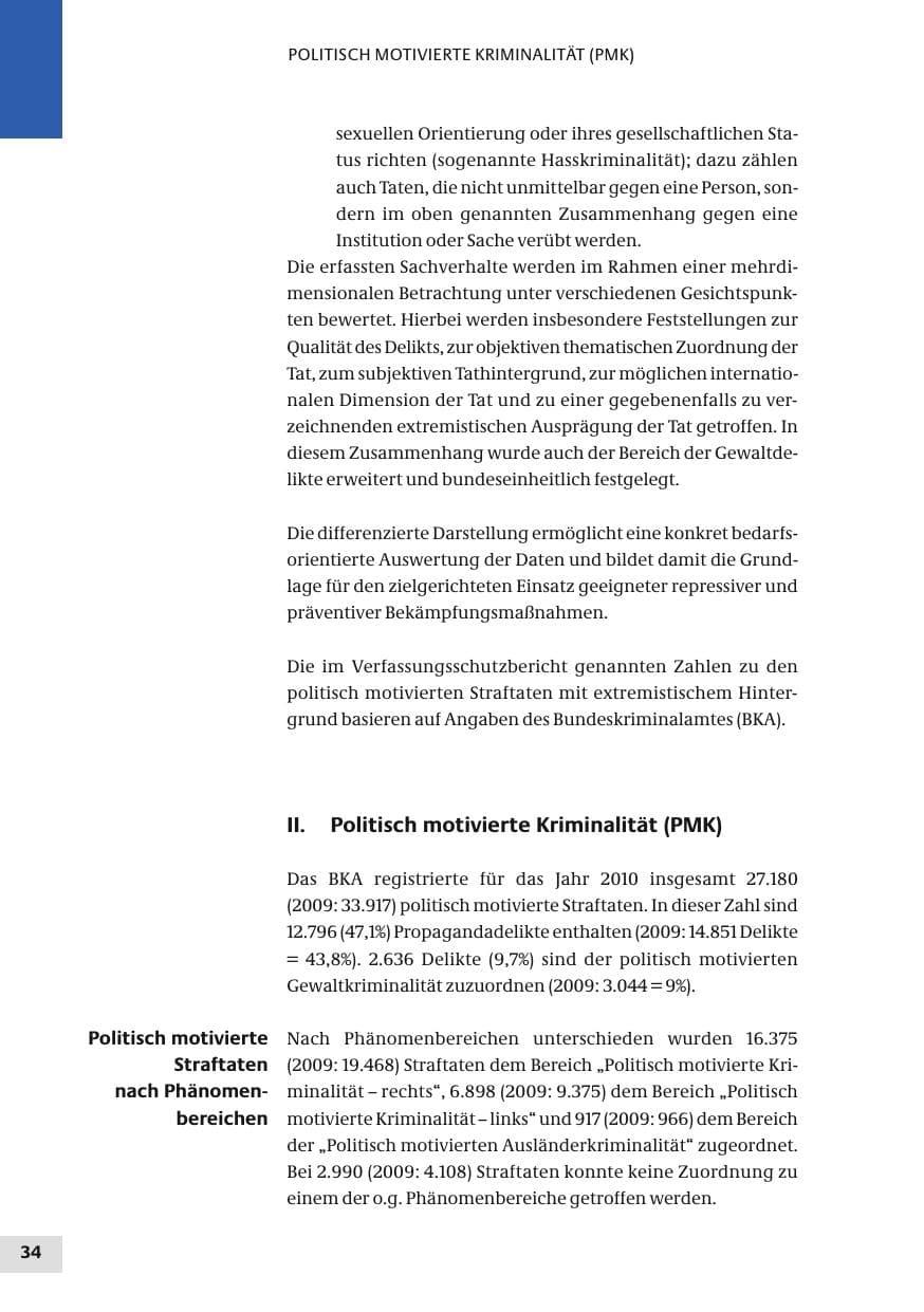 Seite 34 des Verfassungsschutzbericht 2010 Bund