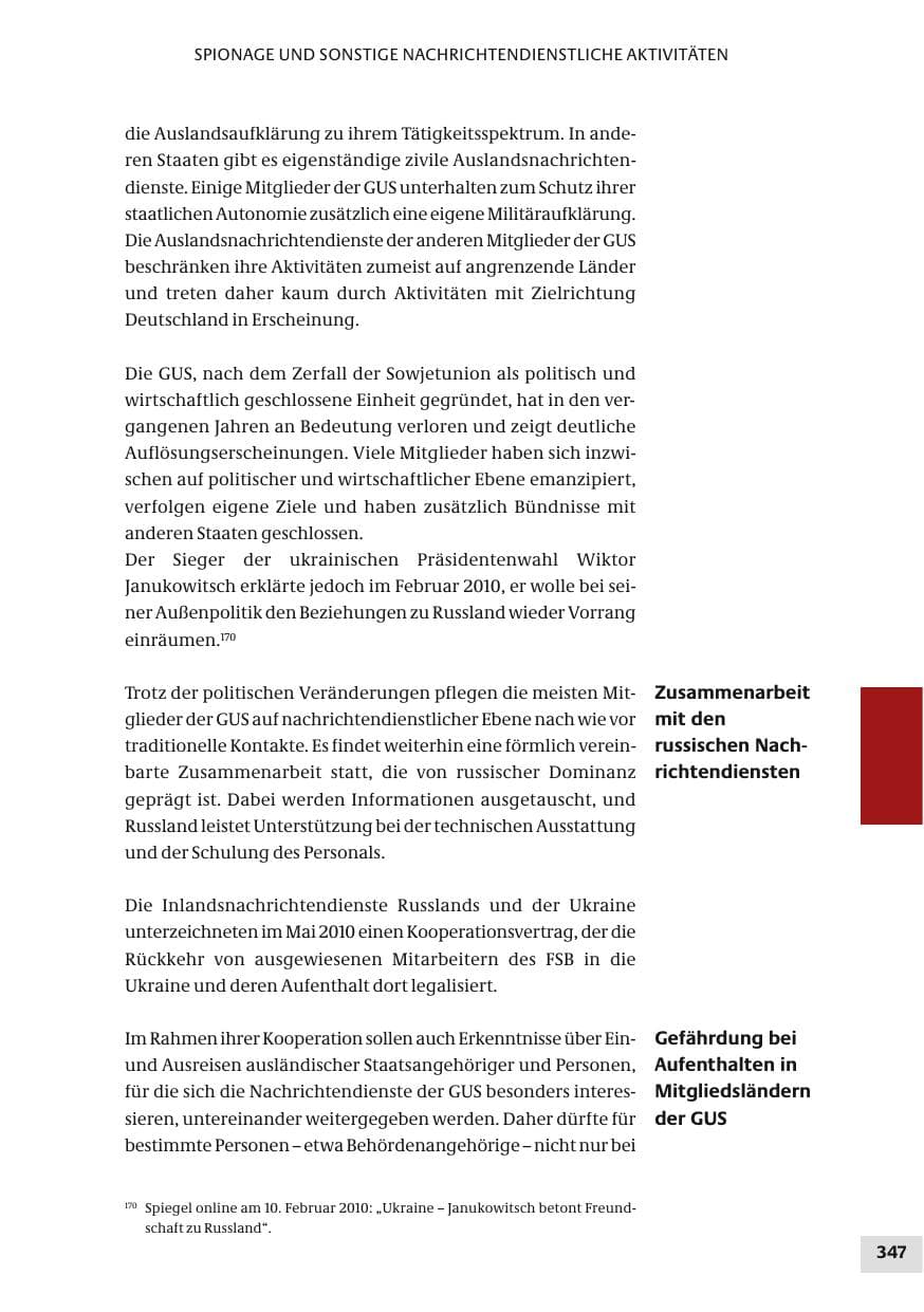 Seite 347 des Verfassungsschutzbericht 2010 Bund