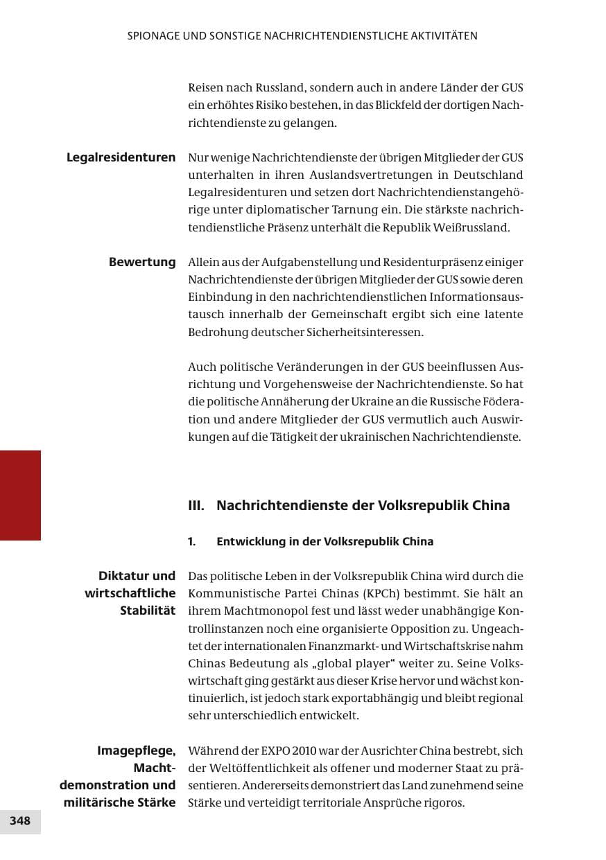 Seite 348 des Verfassungsschutzbericht 2010 Bund