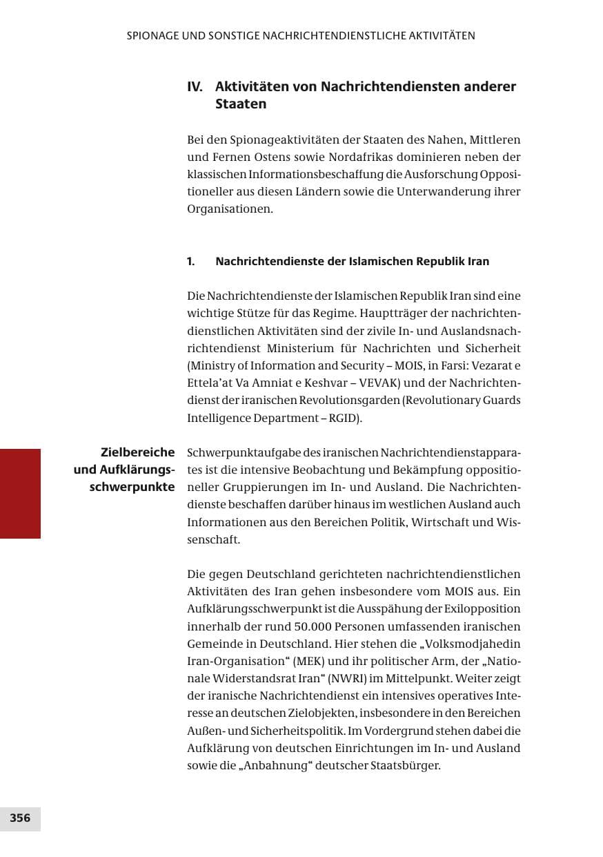 Seite 356 des Verfassungsschutzbericht 2010 Bund