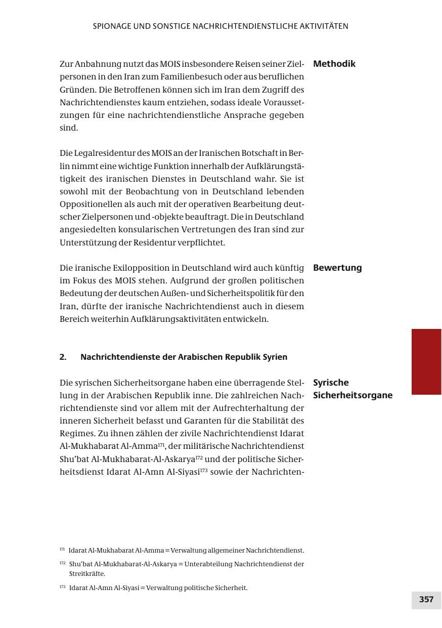 Seite 357 des Verfassungsschutzbericht 2010 Bund