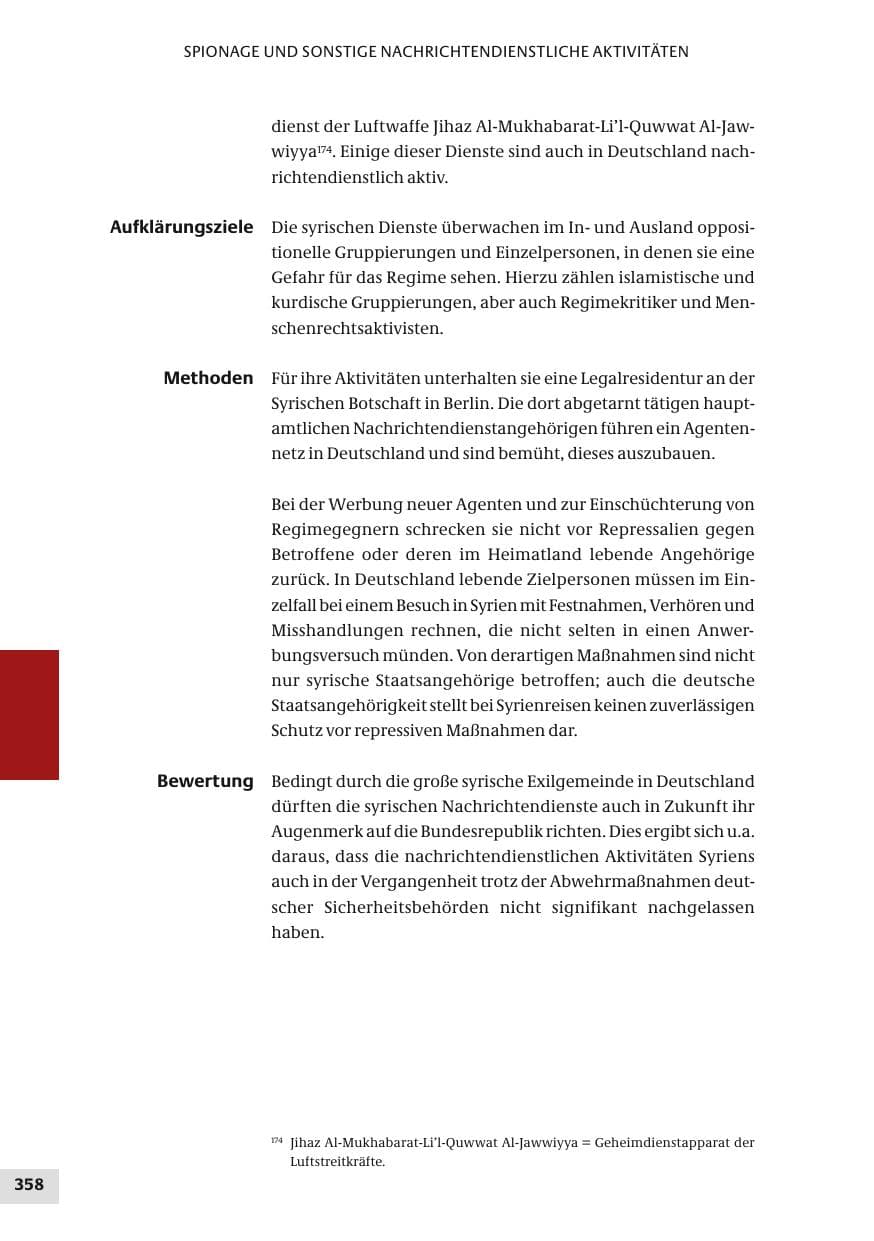 Seite 358 des Verfassungsschutzbericht 2010 Bund