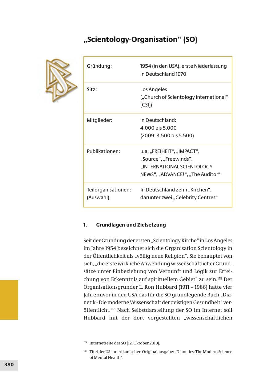 Seite 380 des Verfassungsschutzbericht 2010 Bund