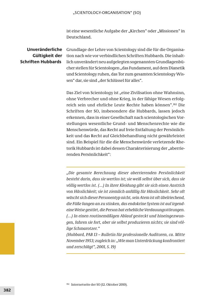 Seite 382 des Verfassungsschutzbericht 2010 Bund