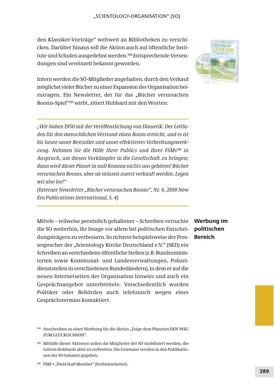 Seite 389 des Verfassungsschutzbericht 2010 Bund