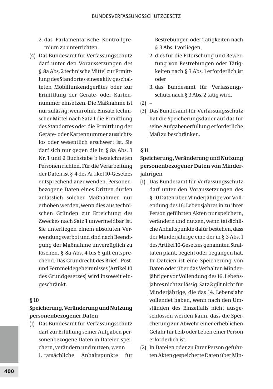 Seite 400 des Verfassungsschutzbericht 2010 Bund