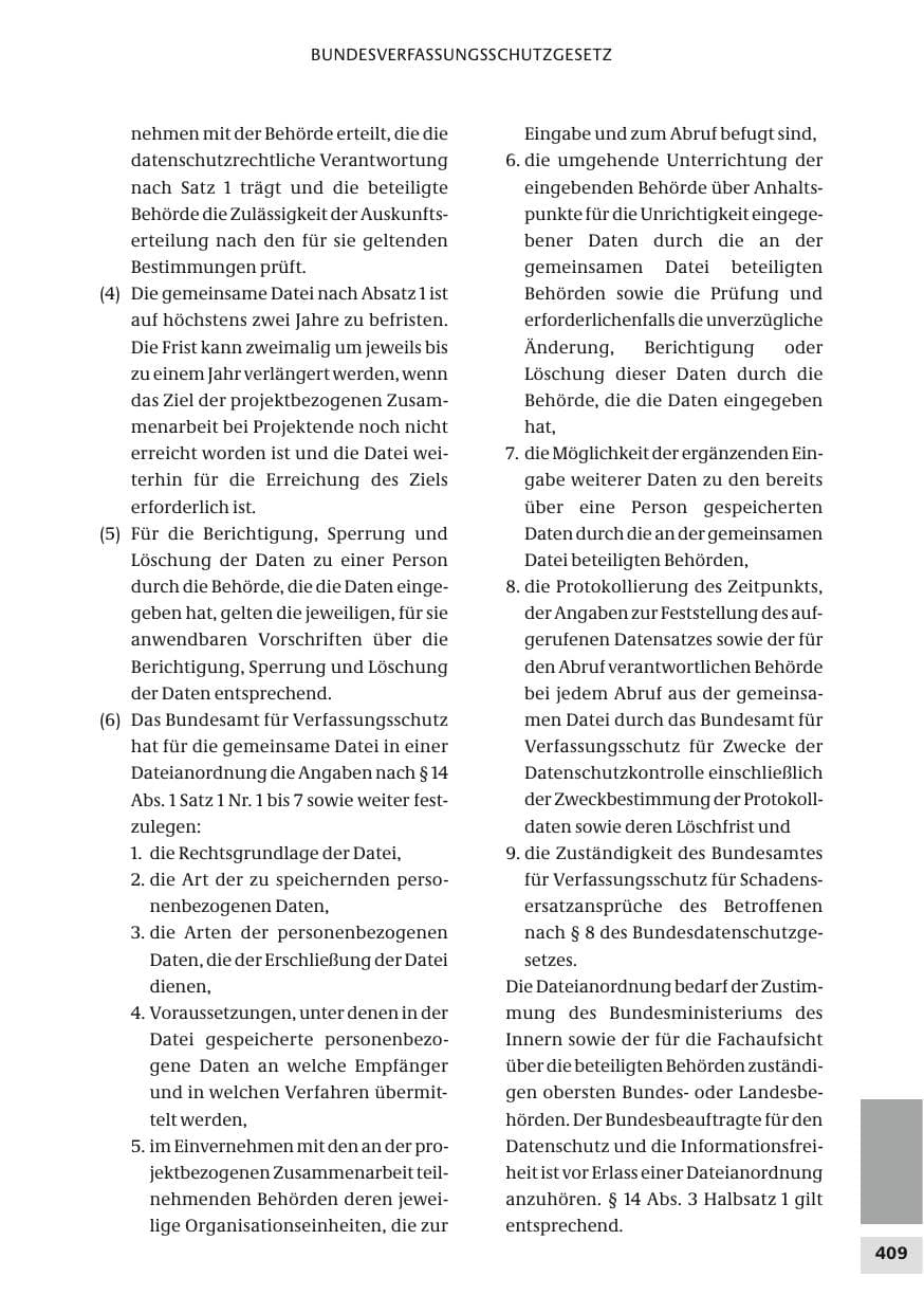 Seite 409 des Verfassungsschutzbericht 2010 Bund